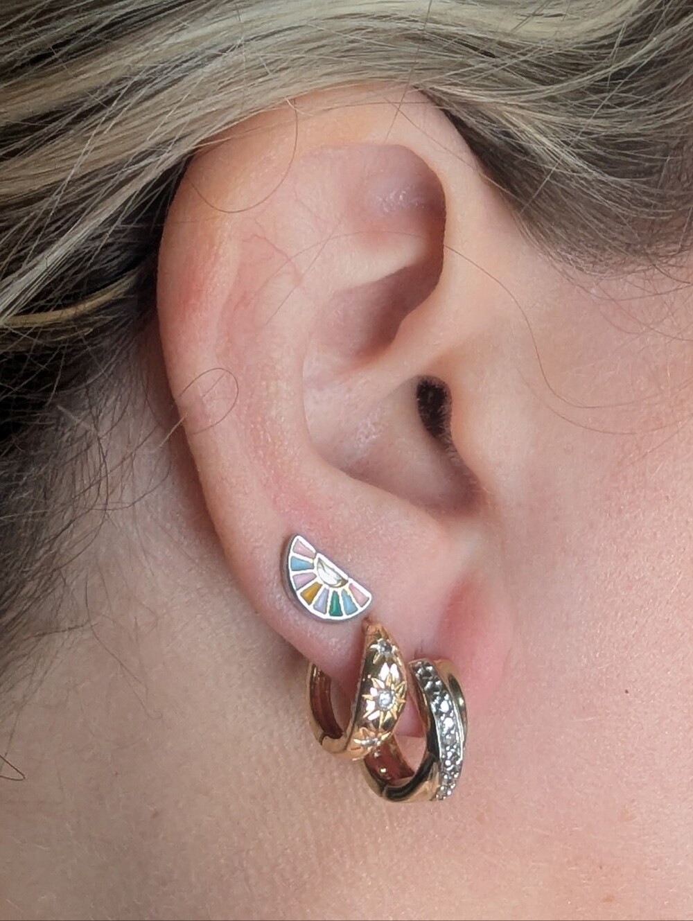 Frieda Rothman Huggie X Earrings - Yellow Gold Plated Sterling Silver